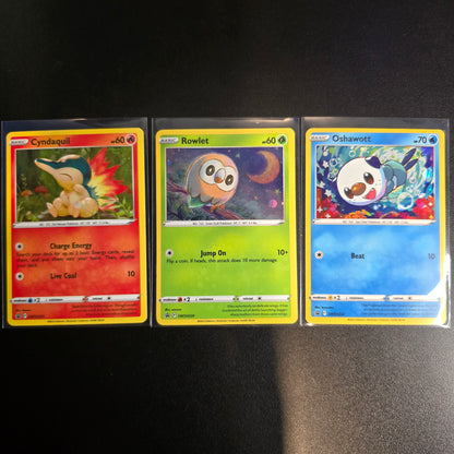 Rowlet/Cyndaquil/Oshawott - Cosmos Holo Promo Set